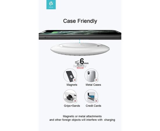 Devia Qi univerzális vezeték nélküli töltő állomás - 15W - Devia Allen Series V3Ultra-Thin Wireless Charger - fekete
