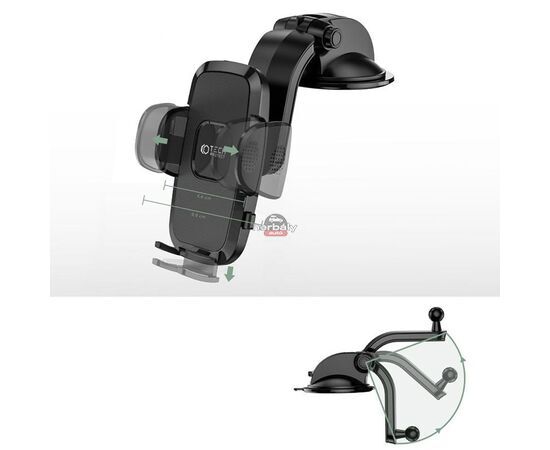 Univerzális műszerfalra helyezhető PDA/GSM autós tartó - Tech-Protect Universal Dashboard Car Mount V3D - fekete