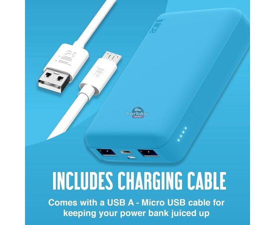 Univerzális hordozható, asztali akkumulátor töltő - Juice ECO 3 Power Bank - 2xUSB +Type-C - 10.000 mAh - világos kék
