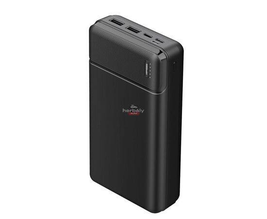 Maxlife univerzális hordozható, asztali akkumulátor töltő - Maxlife MXPB-01 Power Bank - 2xUSB + microUSB + Type-C + Lightning - 30.000 mAh - fekete
