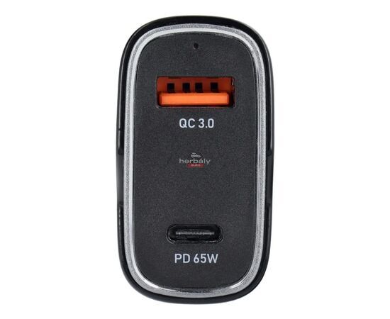 Quad szivargyújtó töltő adapter USB + Type-C bemenettel - 83W - Quad CC53-1A1C Car Charger PD 65W + QC 3.0 - fekete