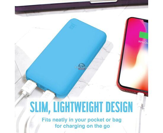 Univerzális hordozható, asztali akkumulátor töltő - Juice ECO 3 Power Bank - 2xUSB +Type-C - 10.000 mAh - világos kék