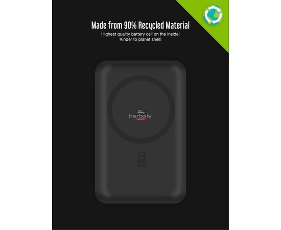 Univerzális hordozható, asztali akkumulátor töltő - Juice ECO 3 MagTec Power Bank - USB + Type-C - 10.000 mAh - fekete