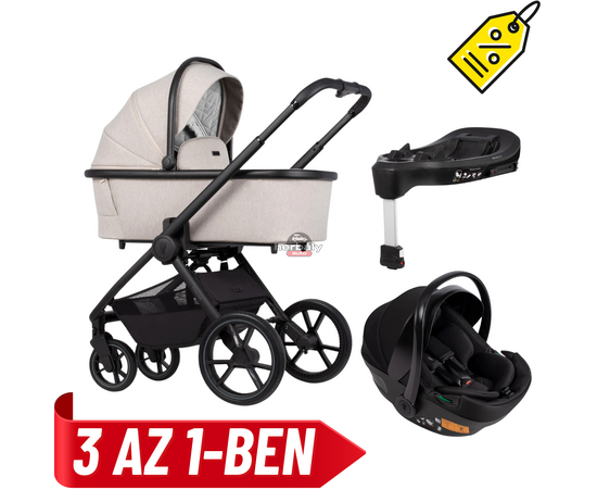 VENICCI Tinum Edge multifunkcionális babakocsi 3 az 1-ben (Teljes Utazási Rendszercsomag) bézs, akciós csomag