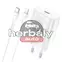 HOCO hálózati töltő adapter Type-C bemenettel + 1 m-es Type-C - Lightning kábel - 25W - HOCO N22 Charger Set PD + QC - fehér