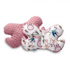 Sensillo 43663 Pillangó alakú párna Minky rózsaszín madarak