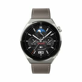 Huawei Watch GT 3 Pro Titanium okosóra, Titánium óratok, szürke bőr szíj (55028467)