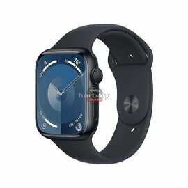 Apple Watch Series 9 GPS 45mm éjfekete alumíniumtok, éjfekete sportszíj S/M méret (MR993QH/A)