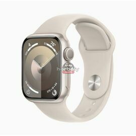 Apple Watch Series 9 GPS 41mm csillagfény alumíniumtok, csillagfény sportszíj S/M méret (MR8T3QH/A)