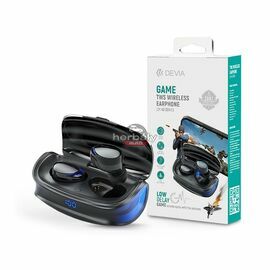 Devia TWS Bluetooth sztereó headset v5.0 + töltőtok - Devia Joy A9 Game Series True Wireless Earphones with Charging Case - fekete